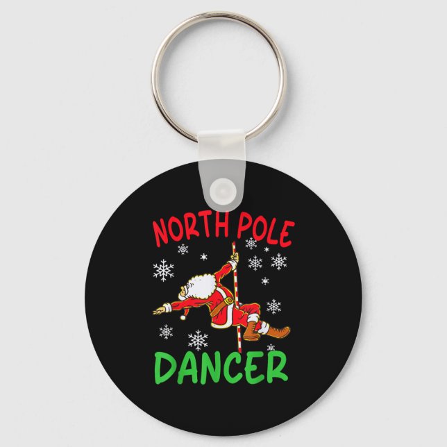 North Le Dancer Funny Santa Joke  Keychain (Front)
