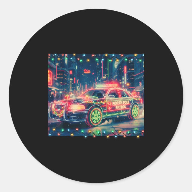 North Le Patrol Christmas Car Tee  Classic Round Sticker (Front)