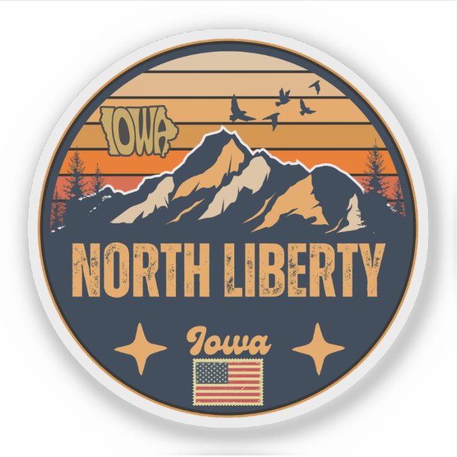 North Liberty, Iowa Sticker (Front)