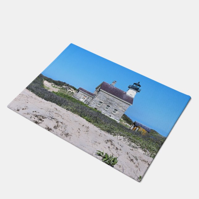 North Lighthouse, Block Island RI Door Mat (Angled)