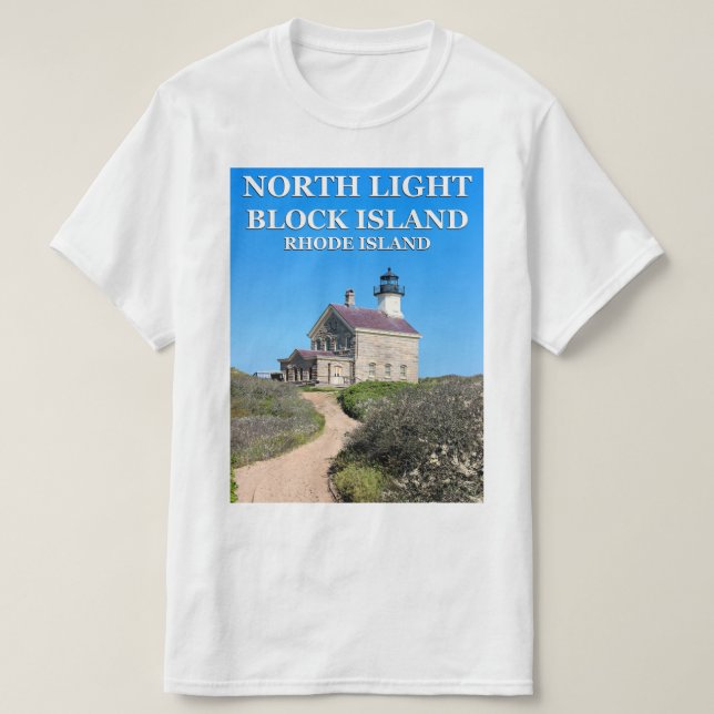 North Lighthouse, Block Island RI T-Shirt (Design Front)