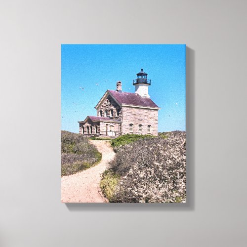 North Lighthouse Block Island Wrapped Canvas