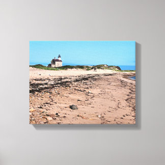 North Lighthouse, Block Island Wrapped Canvas Print