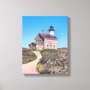 North Lighthouse, Block Island Wrapped Canvas Print