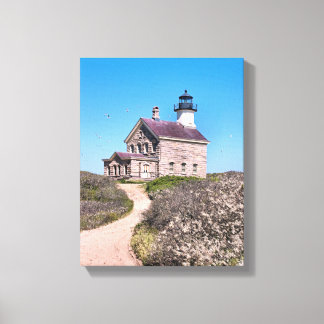 North Lighthouse, Block Island Wrapped Canvas Print