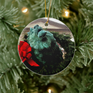 North Lion at the Art Institute of Chicago Ceramic Ornament