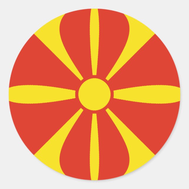 North Macedonia Fisheye Flag Sticker (Front)