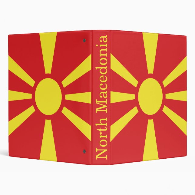 North Macedonia Flag 3 Ring Binder (Background)