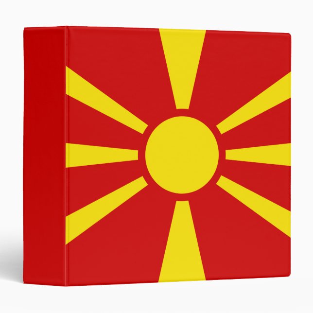North Macedonia Flag 3 Ring Binder (Front/Spine)