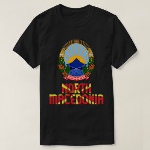 North Macedonia Flag and Coat Of Arms Patriotic T-Shirt