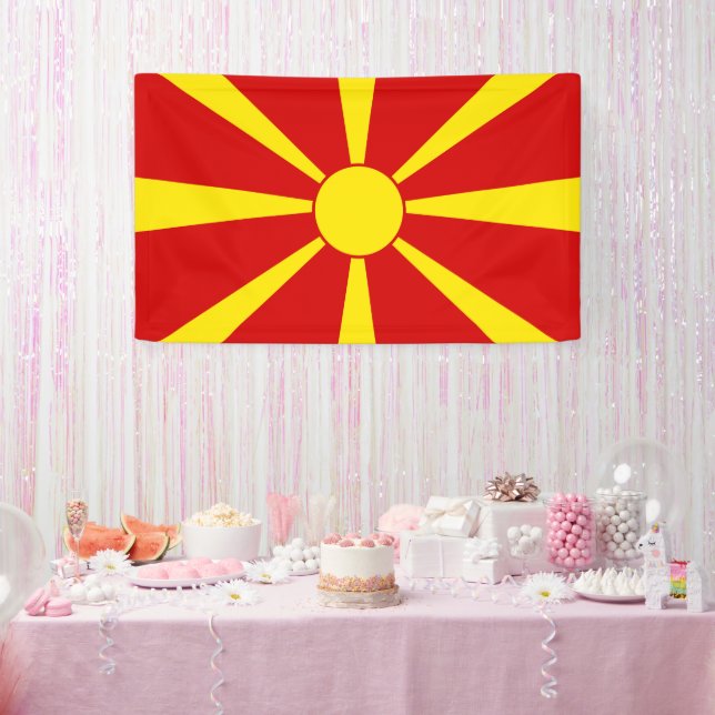 North Macedonia flag Banner (Party)