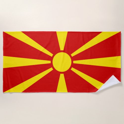 North Macedonia Flag Beach Towel