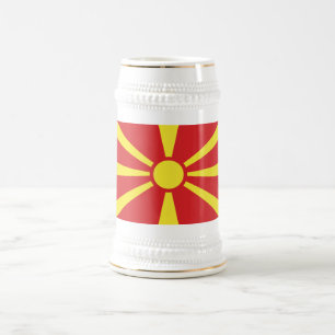 North Macedonia Flag Beer Stein
