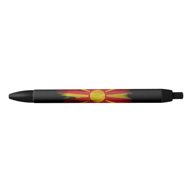 North Macedonia flag brush stroke, national flag Pen (Front)