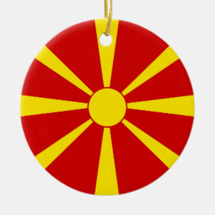 North Macedonia flag Ceramic Ornament