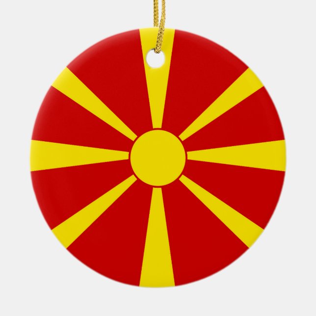 North Macedonia flag Ceramic Ornament (Front)