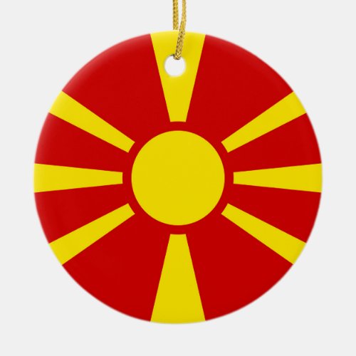 North Macedonia Flag Ceramic Ornament