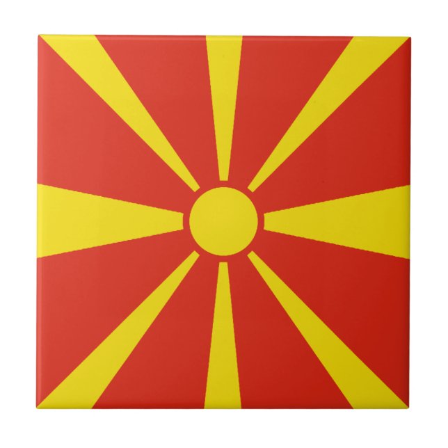North Macedonia Flag Ceramic Tile (Front)