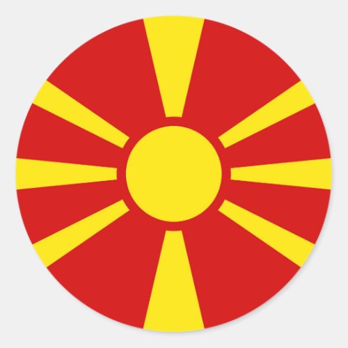 North Macedonia Flag Classic Round Sticker