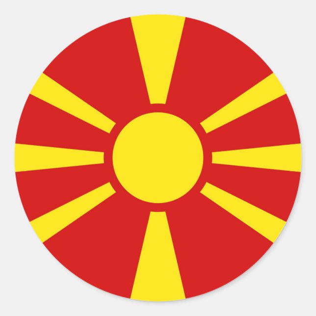 North Macedonia Flag Classic Round Sticker (Front)