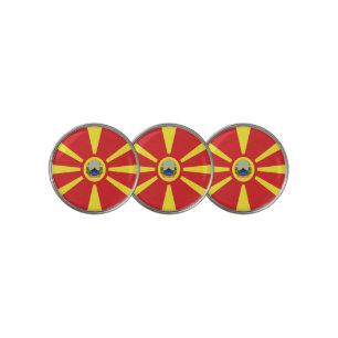 North Macedonia flag-coat of arms Golf Ball Marker