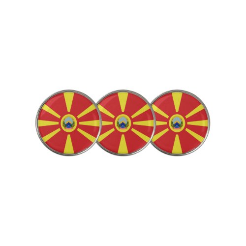 North Macedonia flag_coat of arms   Golf Ball Marker