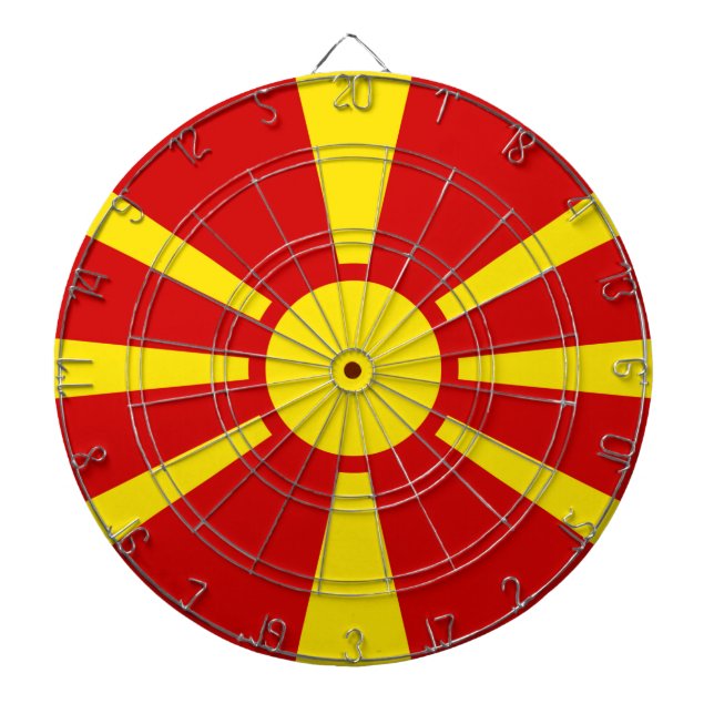 North Macedonia Flag Dart Board (Front)