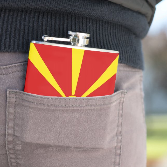 North Macedonia flag Flask (In Situ)