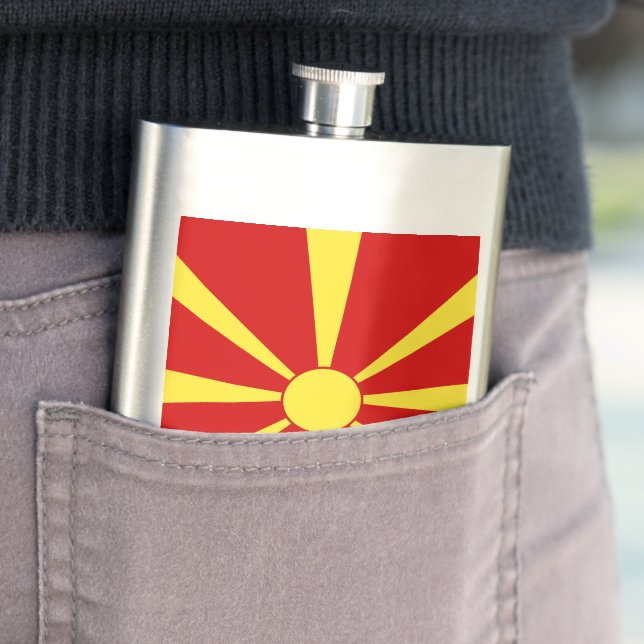 North Macedonia flag Flask (In Situ)