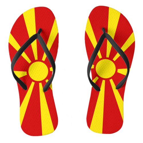 North Macedonia Flag Flip Flops