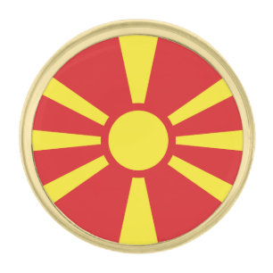 North Macedonia Flag Gold Finish Lapel Pin