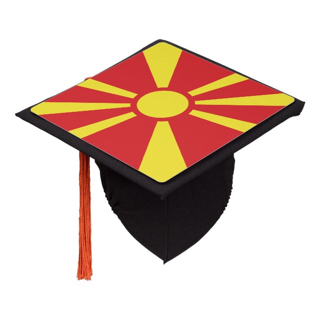 North Macedonia Flag Graduation Cap Topper (Angled)