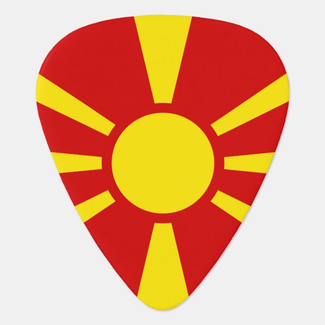 North Macedonia Flag Guitar Pick (Front)