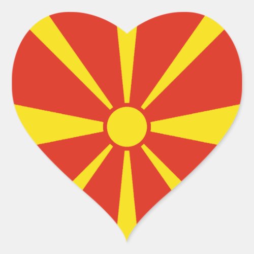 North Macedonia Flag Heart Sticker