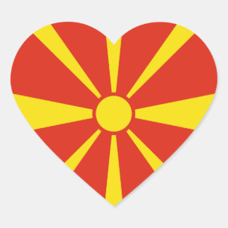 North Macedonia Flag Heart Sticker