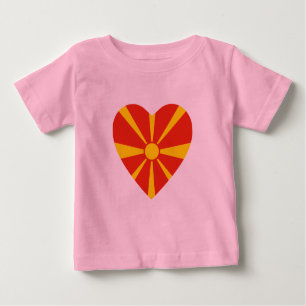 North Macedonia Flag Heart T-Shirt