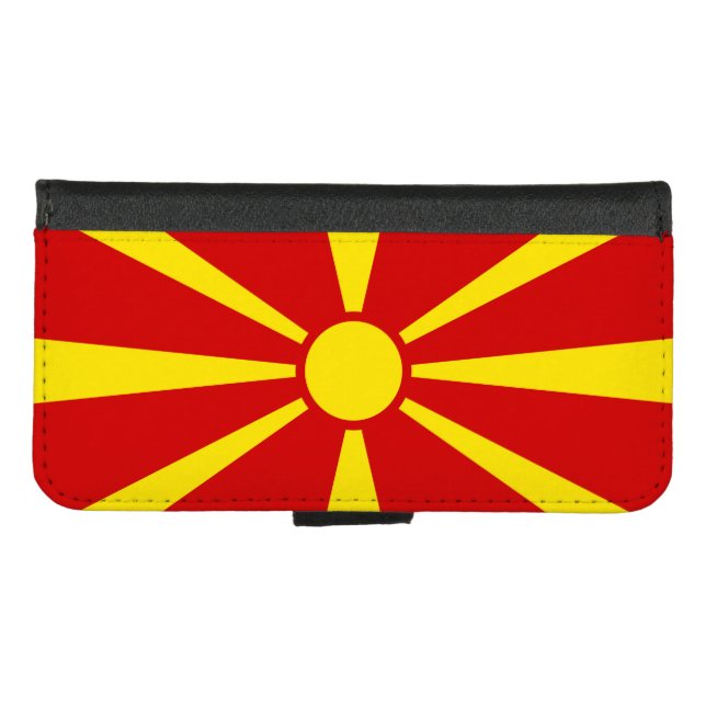 North Macedonia Flag iPhone Wallet Case (Front (Horizontal))