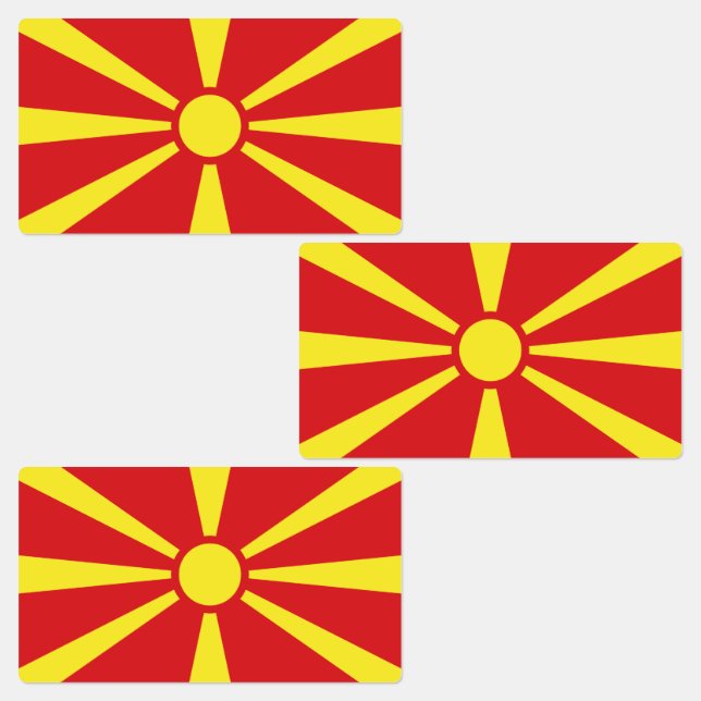 North Macedonia Flag Labels (Group)