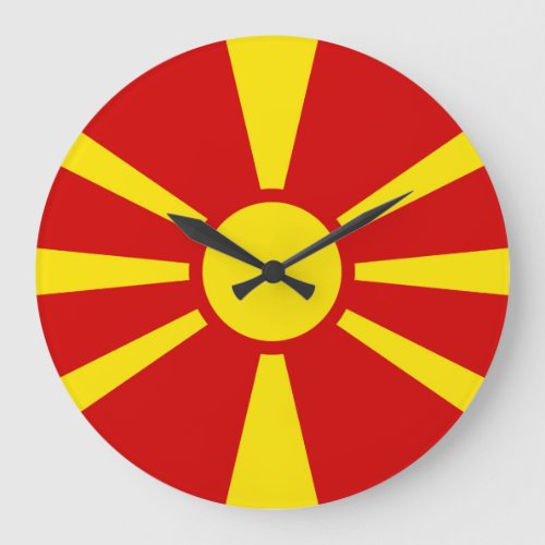 North Macedonia Flag Large Clock