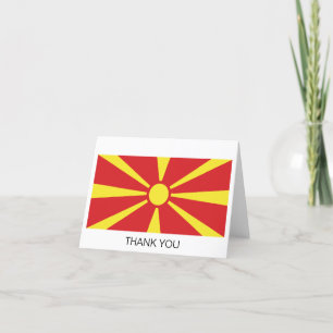 North Macedonia Flag Letterpress Thank You Card