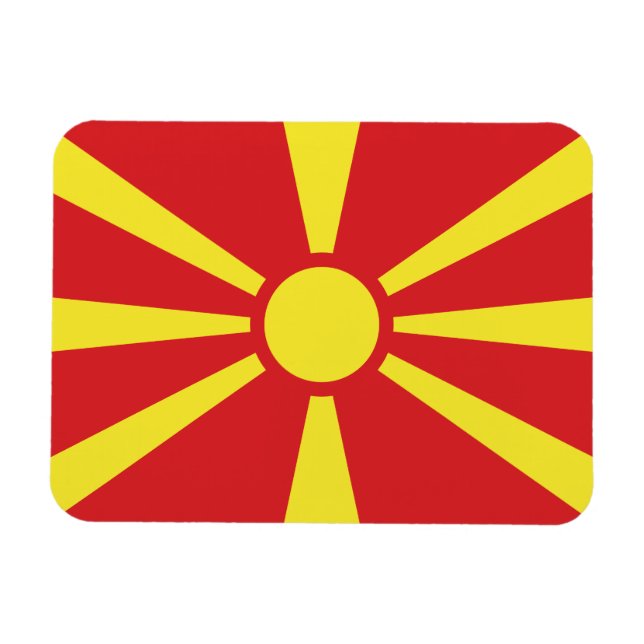 North Macedonia Flag Magnet (Horizontal)