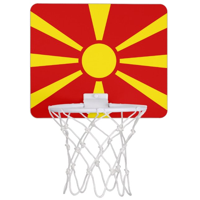 North Macedonia Flag Mini Basketball Hoop (Front)