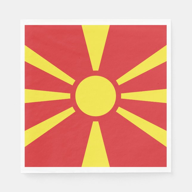 North Macedonia Flag Napkins (Front)