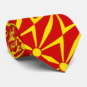 North Macedonia Flag Neck Tie