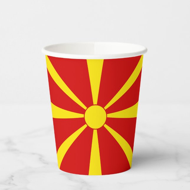North Macedonia flag Paper Cups (Left)