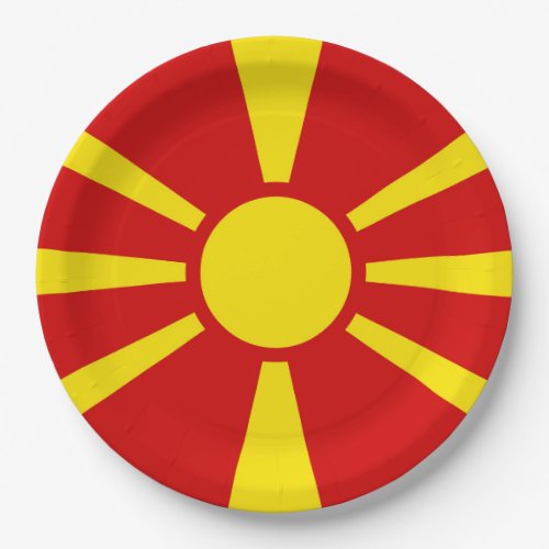 North Macedonia Flag Paper Plates