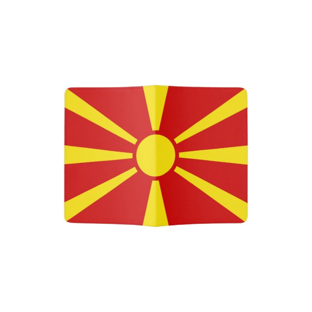 North Macedonia Flag Passport Holder (Opened)