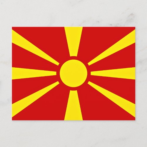 North Macedonia Flag Postcard