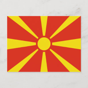 North Macedonia Flag Postcard