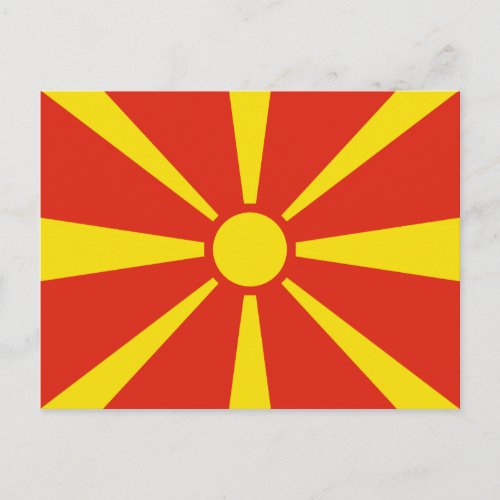 North Macedonia Flag Postcard